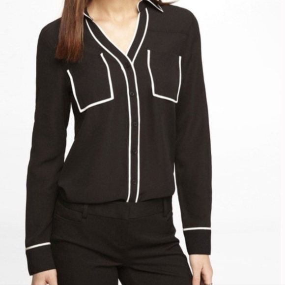 Express Portofino Collared Blouse Shirt sz S - Picture 1 of 4